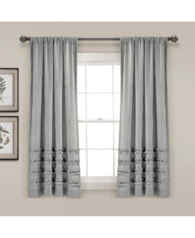 Vintage Stripe Yarn Dyed Cotton Window Curtain Panels