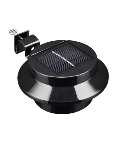 Yescom LumeBrim Solar Gutter Light Outdoor Waterproof 6500-7000K Cool White Dust to Dawn Outside Wall Lights for House Eaves Garden Yard -Black
