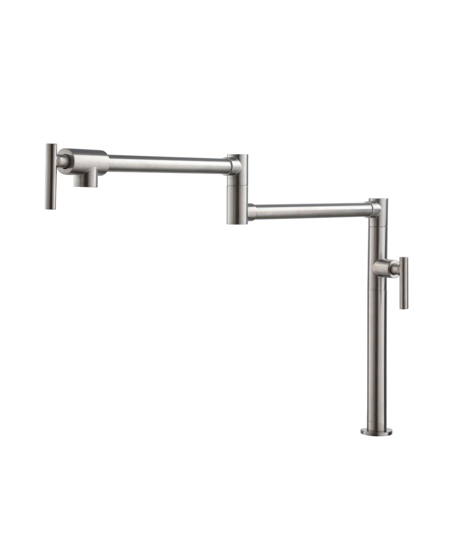 Mondawe Industrial Single Hole Two Handles Deck Mount Kitchen Pot Filler Faucet