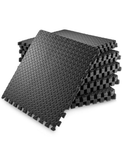 Набор из 30 напольных матов для фитнеса Philosophy Gym - 24 x 24 Inch, пенорезина, пазл, черный