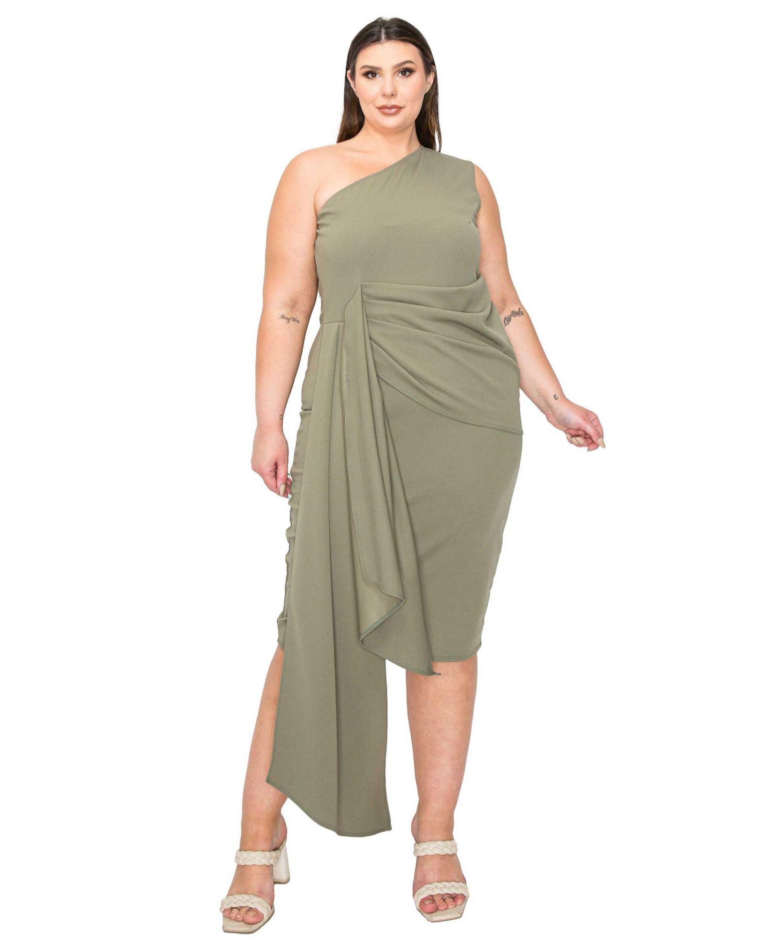 Женское платье Plus Size L I V D Esme с драпировкой и поясом