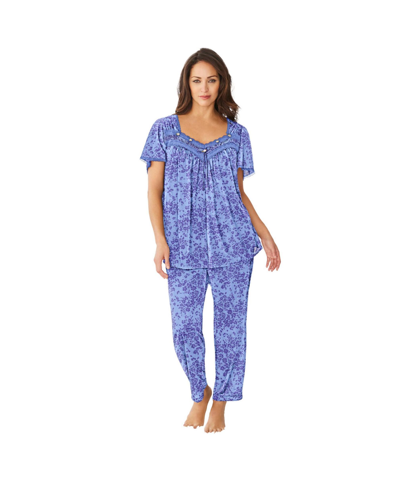 Only Neccessities Plus Size Only Necessities Silky 2-Piece PJ Set