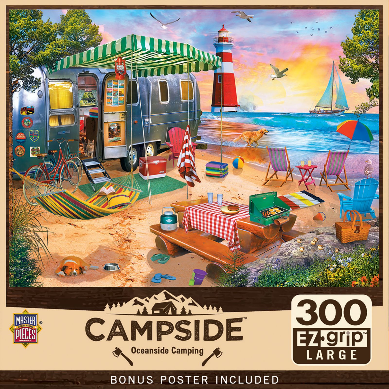 Пазл MasterPieces Campside - Oceanside Camping 300 Piece EZ Grip