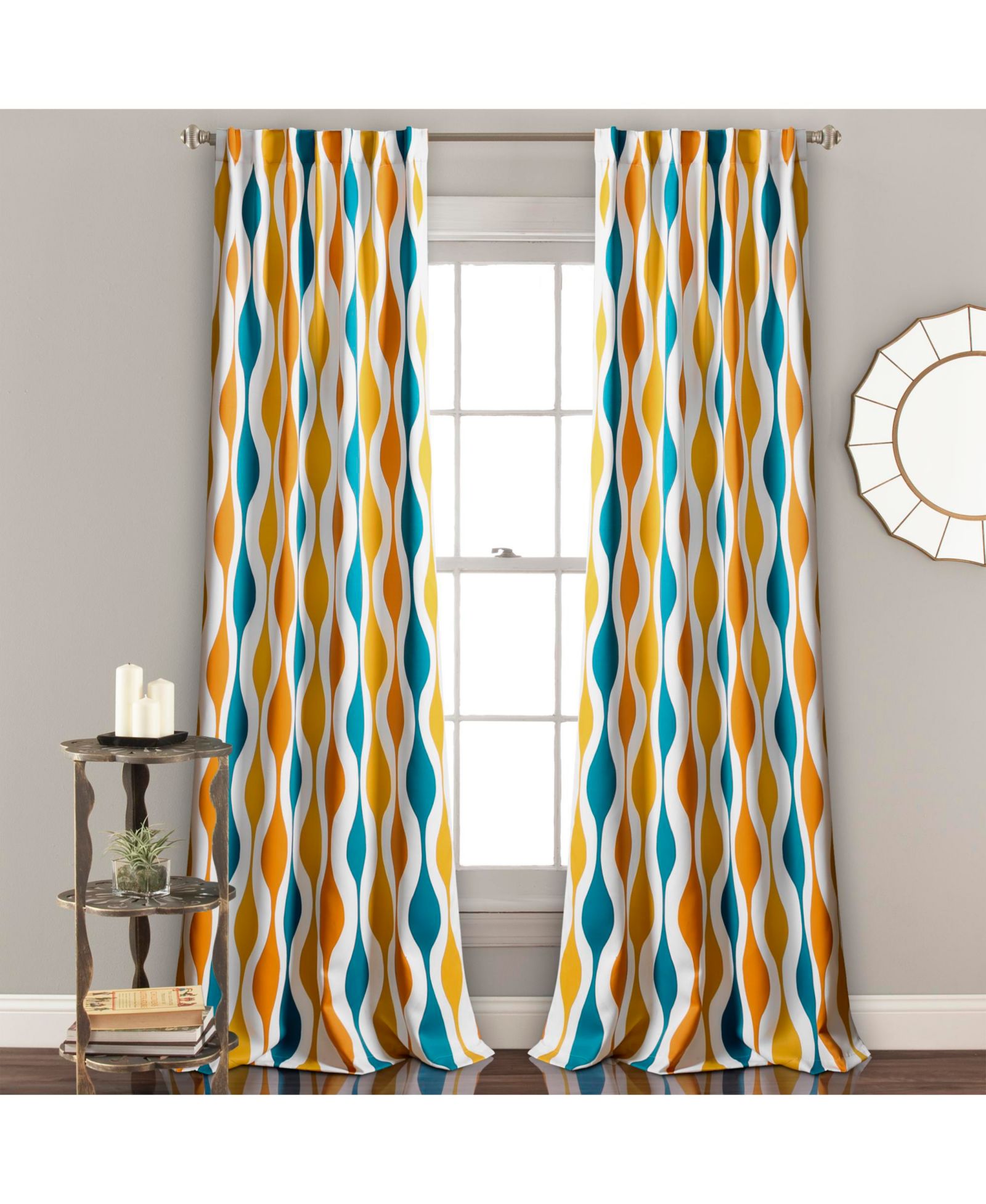 Шторы Lush Decor Mid Century Geo Light Filtering Window Curtain Panels