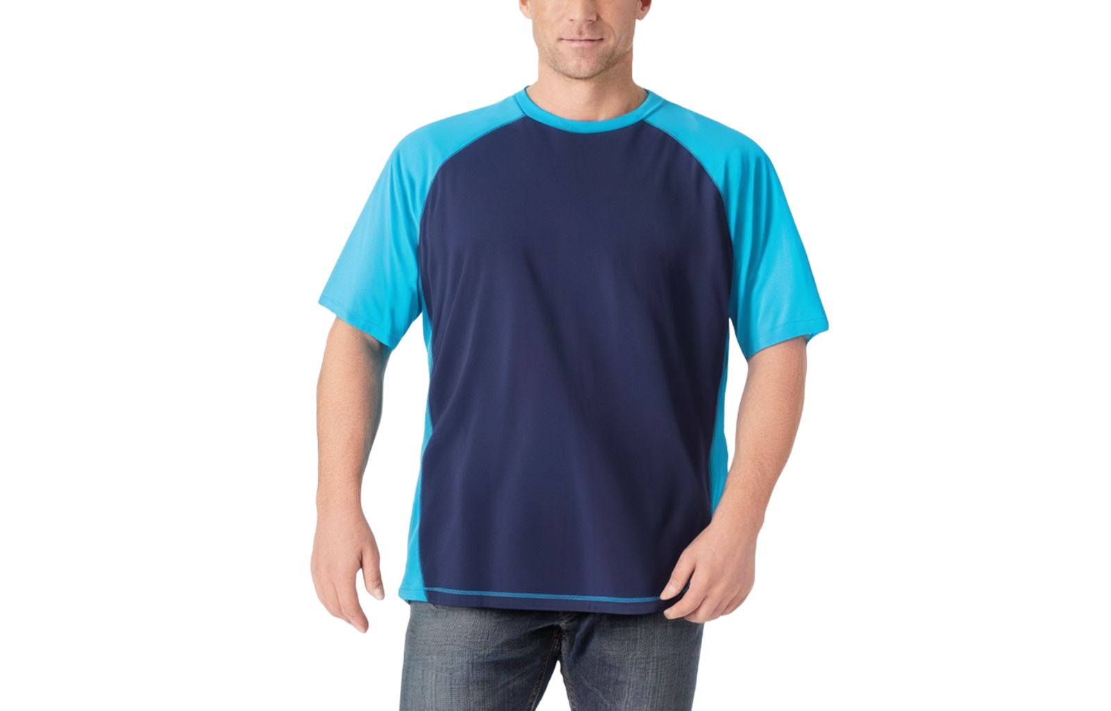 KingSize футболка для плавания с коротким рукавом Raglan большого и сверхбольшого размера