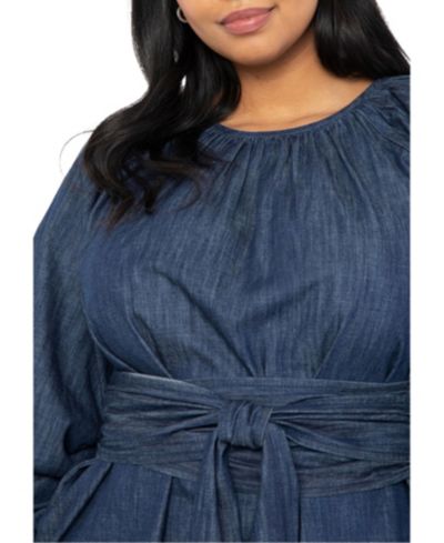 ELOQUII Women's Dramatic Faux Wrap Top