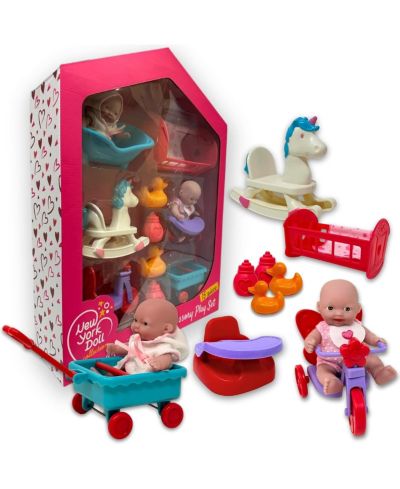 The New York Doll Collection Mini 15-Piece Baby Doll Set, Ages 3+