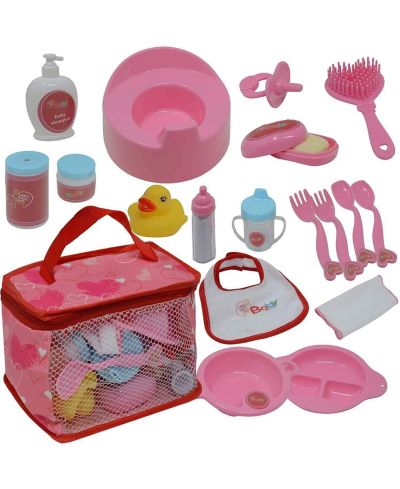 The New York Doll Collection Feeding and Caring Doll Accessories, 20-Piece Set, Ages 3+