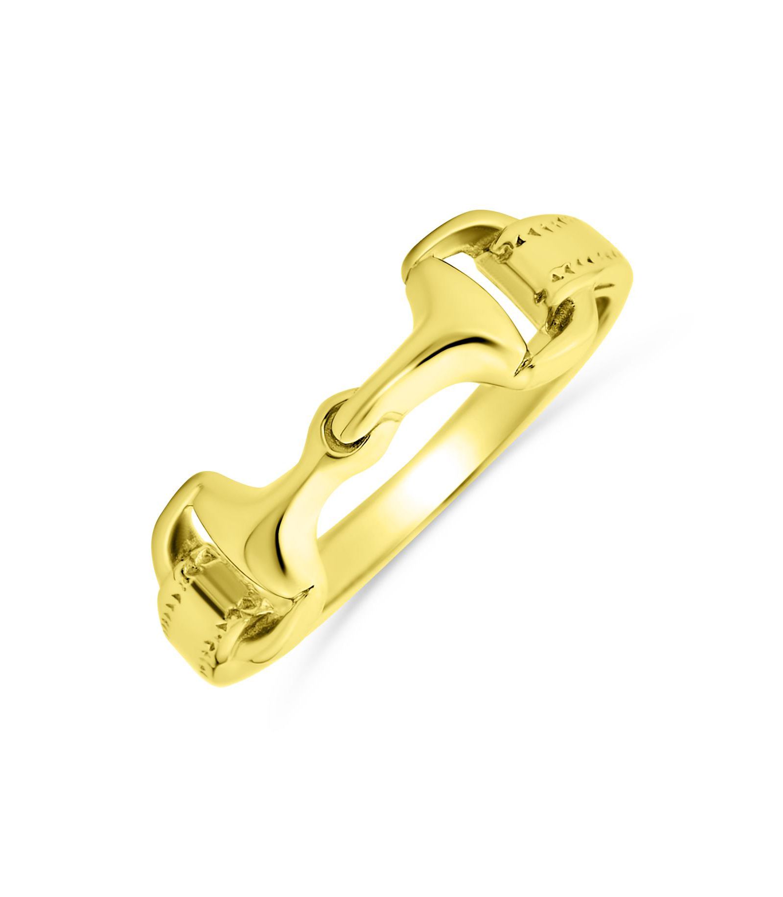 Bling Jewelry Western Equestrian Lover Horse Bit Snaffle Band Ring Gold Sterling Silver