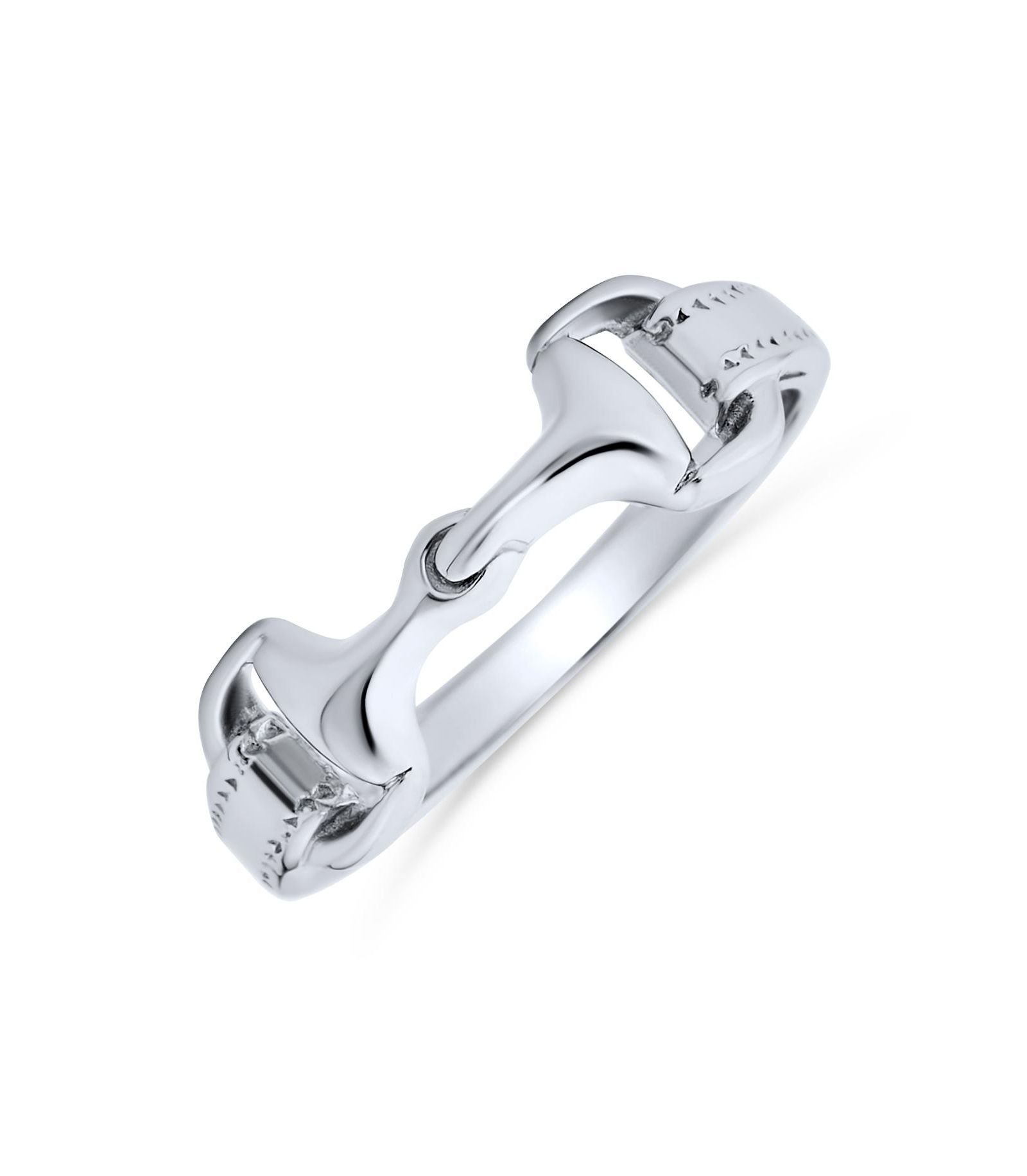 Кольцо Bling Jewelry Western Equestrian Horse Lover Snaffle Bit Band.925 Sterling Silver