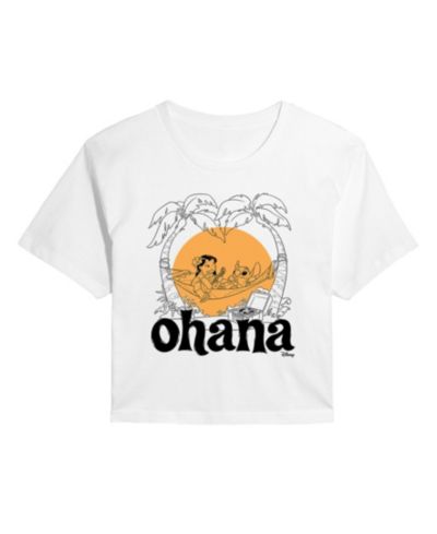 Hybrid Apparel Trendy Juniors Lilo and Stitch Ohana cropped tee