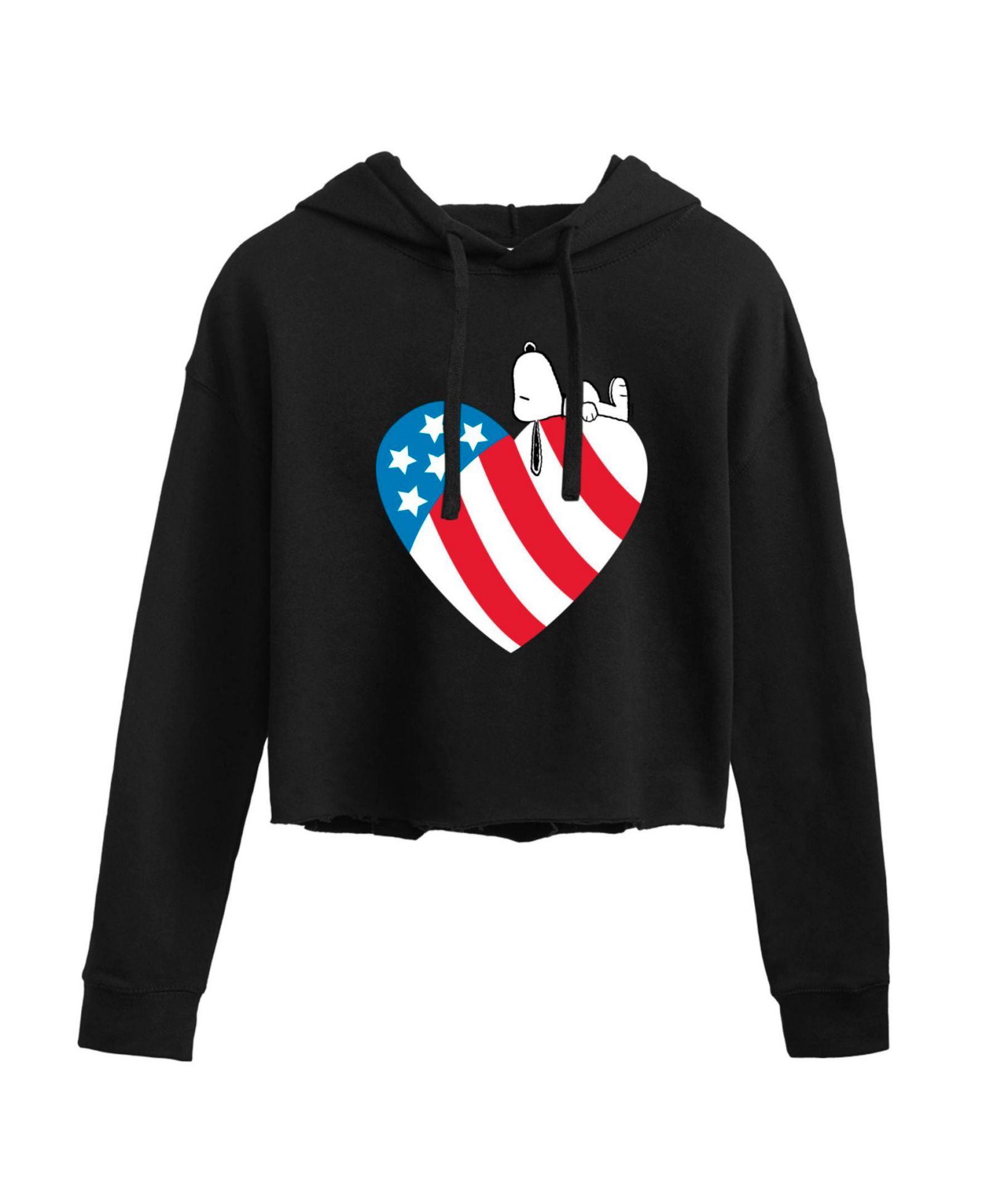 Укороченное худи Hybrid Apparel Trendy Juniors Peanuts Snoopy Flag Graphic