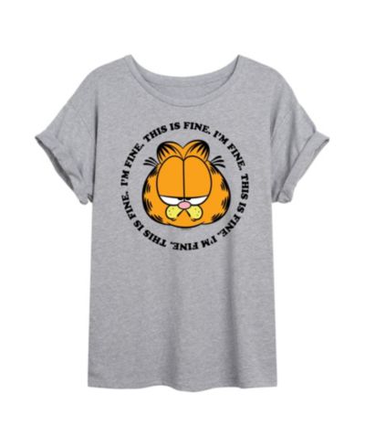 Hybrid Apparel Trendy Juniors Garfield Fine Graphic Oversized Tee