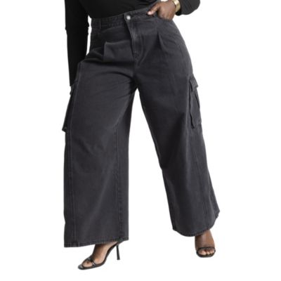 Женские джинсы ELOQUII Wide Leg Cargo