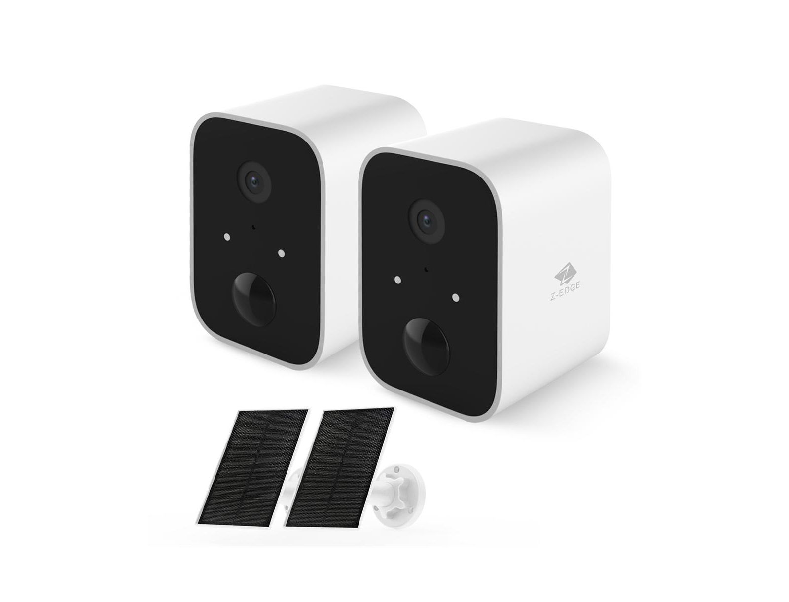 Z-Edge SW02 Indoor/Outdoor Wireless Solar-Powered 1080P Full HD Security Cameras, 2-Pack