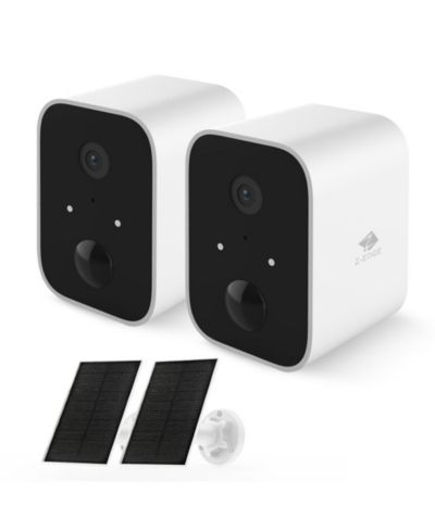 Z-EDGE SW02 комплект из 2 беспроводных умных камер 1080P Full HD с солнечными панелями, ночное видение, Wi-Fi и поддержка приложения для смартфона