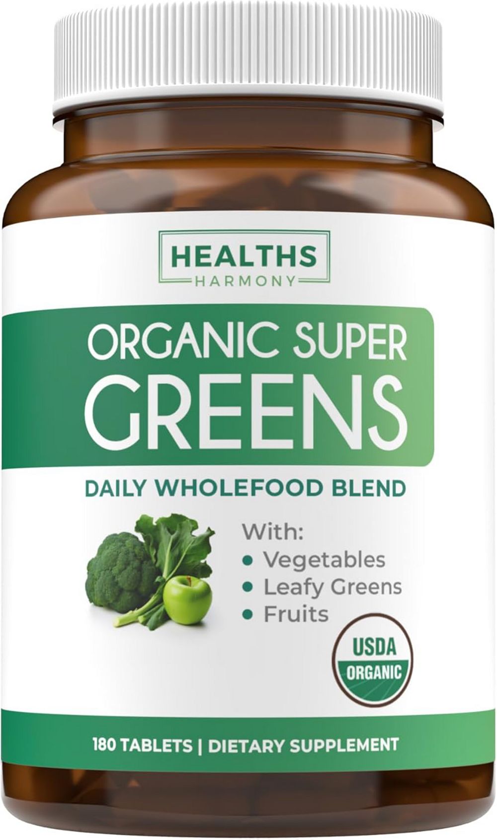 Добавка Healths Harmony Organic Super Greens Tablets 180ct