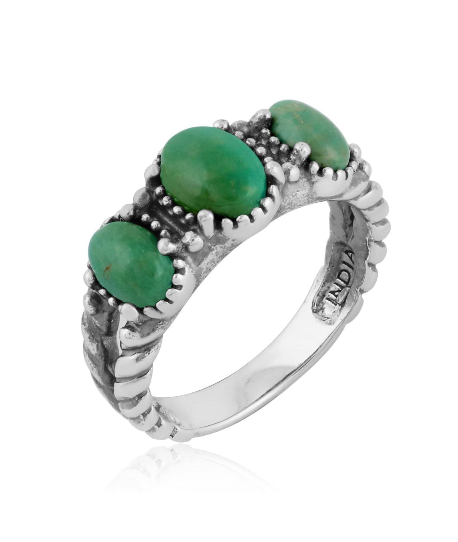 Женское кольцо American West Jewelry Sterling с натуральным драгоценным камнем, дизайн 3 камня, размеры 5-10