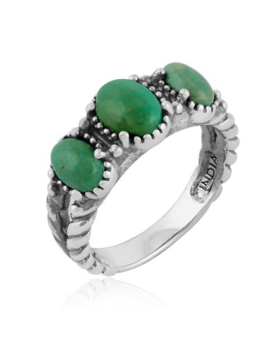 Женское кольцо American West Jewelry Sterling с натуральным драгоценным камнем, дизайн 3 камня, размеры 5-10