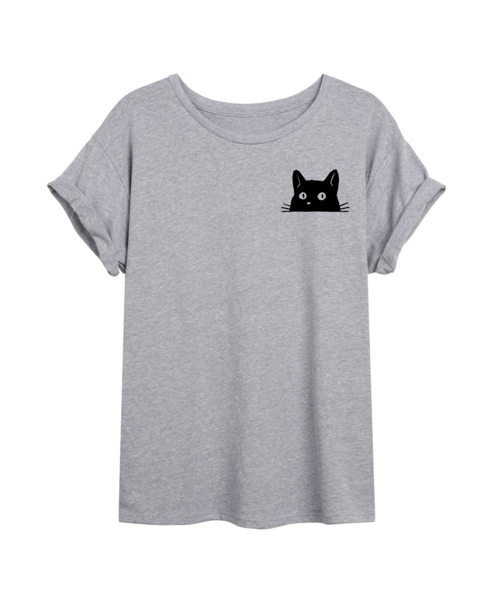 Свободная футболка Hybrid Apparel Trendy Juniors Peeking Cat Graphic