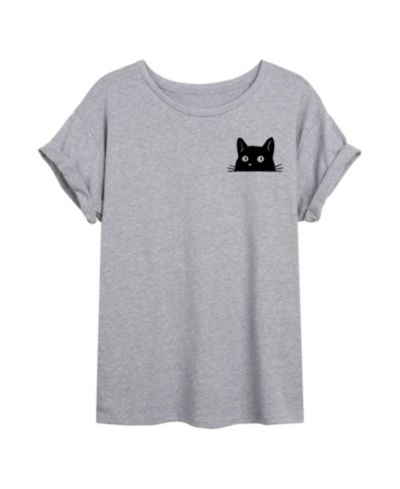 Свободная футболка Hybrid Apparel Trendy Juniors Peeking Cat Graphic