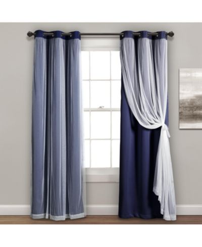 Lush Decor Grommet Sheer Curtain Panel with Insulated Blackout Lining
