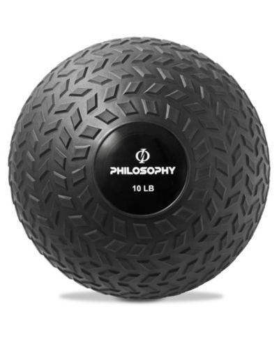 Philosophy Gym Slam Ball, 10 LB - Weighted Fitness Medicine Ball with Easy Grip Tread
