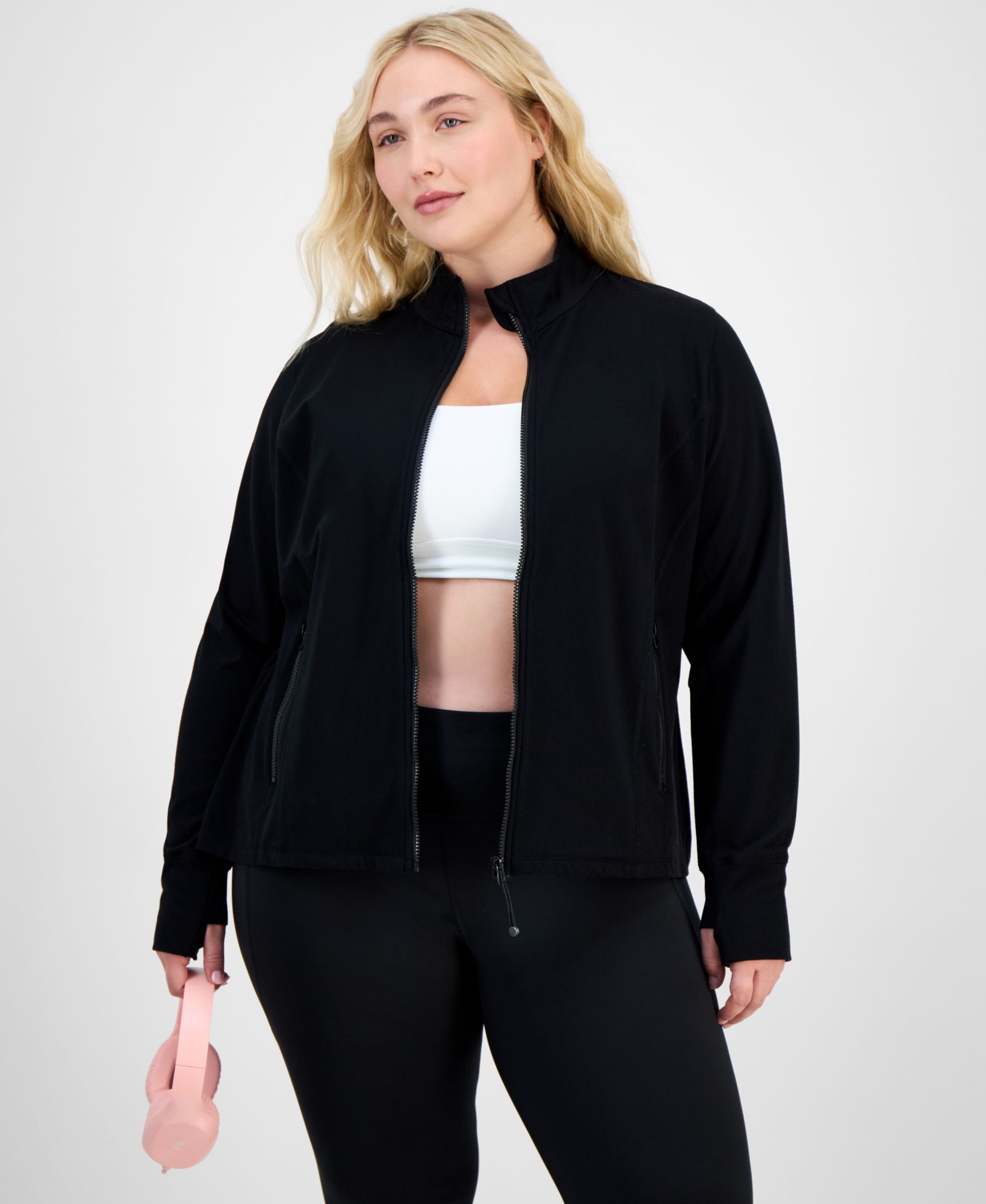 ID Ideology Plus Size Studio Full-Zip Jacket, Created for Macy's