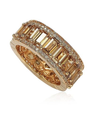 Suzy Levian Sterling Silver изумрудная кольцо-band с кубическим цирконием