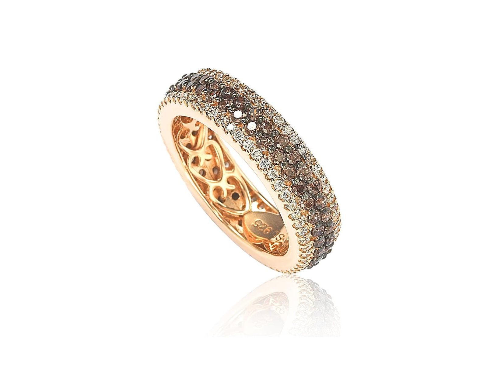Suzy Levian Sterling Cubic Zirconia Multi-Row Eternity Band