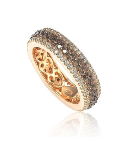 Кольцо Suzy Levian Sterling Cubic Zirconia Multi-Row Eternity Band
