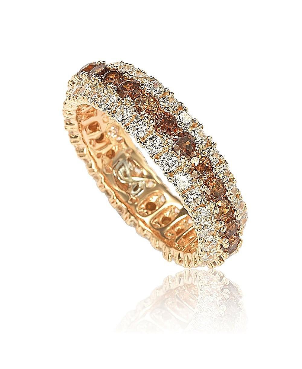 Серебряное кольцо Suzy Levian Sterling Silver Cubic Zirconia White Eternity Band с тремя рядами камней