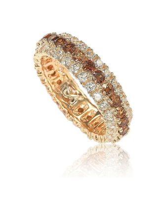 Серебряное кольцо Suzy Levian Sterling Silver Cubic Zirconia White Eternity Band с тремя рядами камней