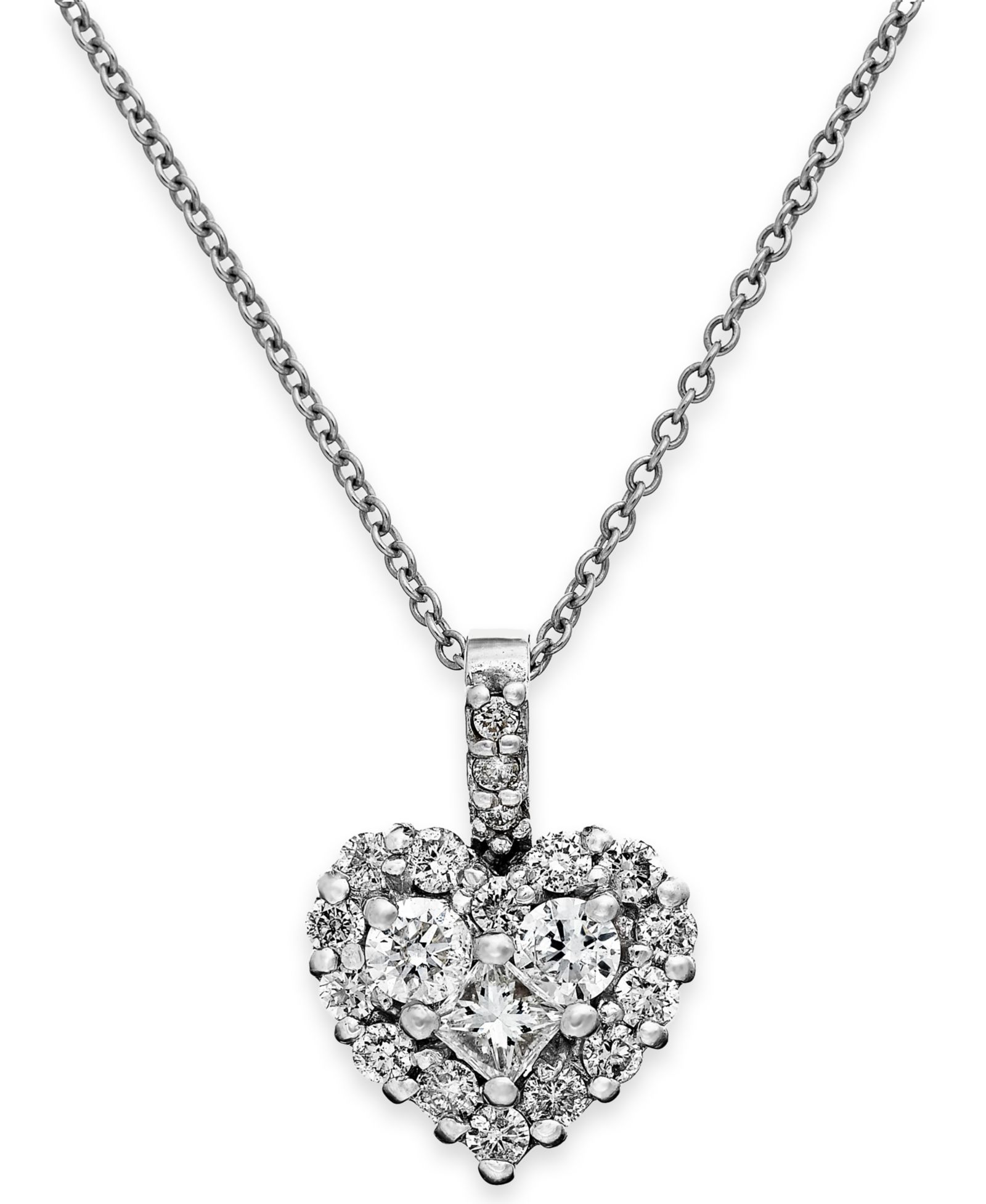 Подвеска-кулон EFFY® Diamond Heart в 14k белом или желтом золоте