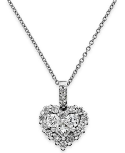 Подвеска-кулон EFFY® Diamond Heart в 14k белом или желтом золоте