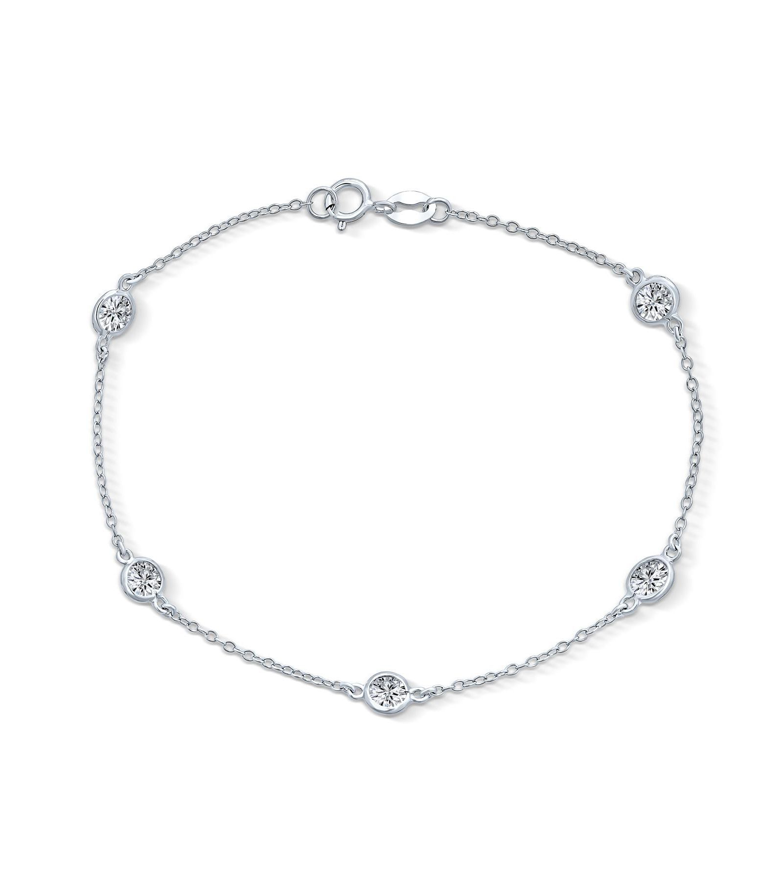 Bling Jewelry Браслет CZ By The Yard из Sterling Silver, 7.5 Inch