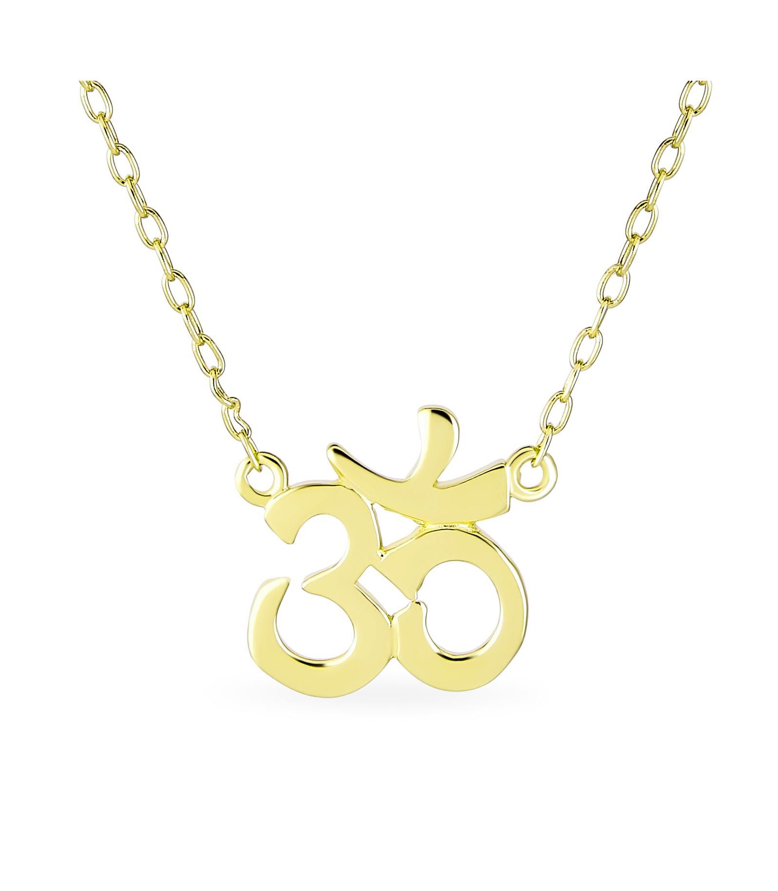 Подвеска-кулон Bling Jewelry Yoga Sanskrit Aum Om из золотого напыления на стерлинговом серебре