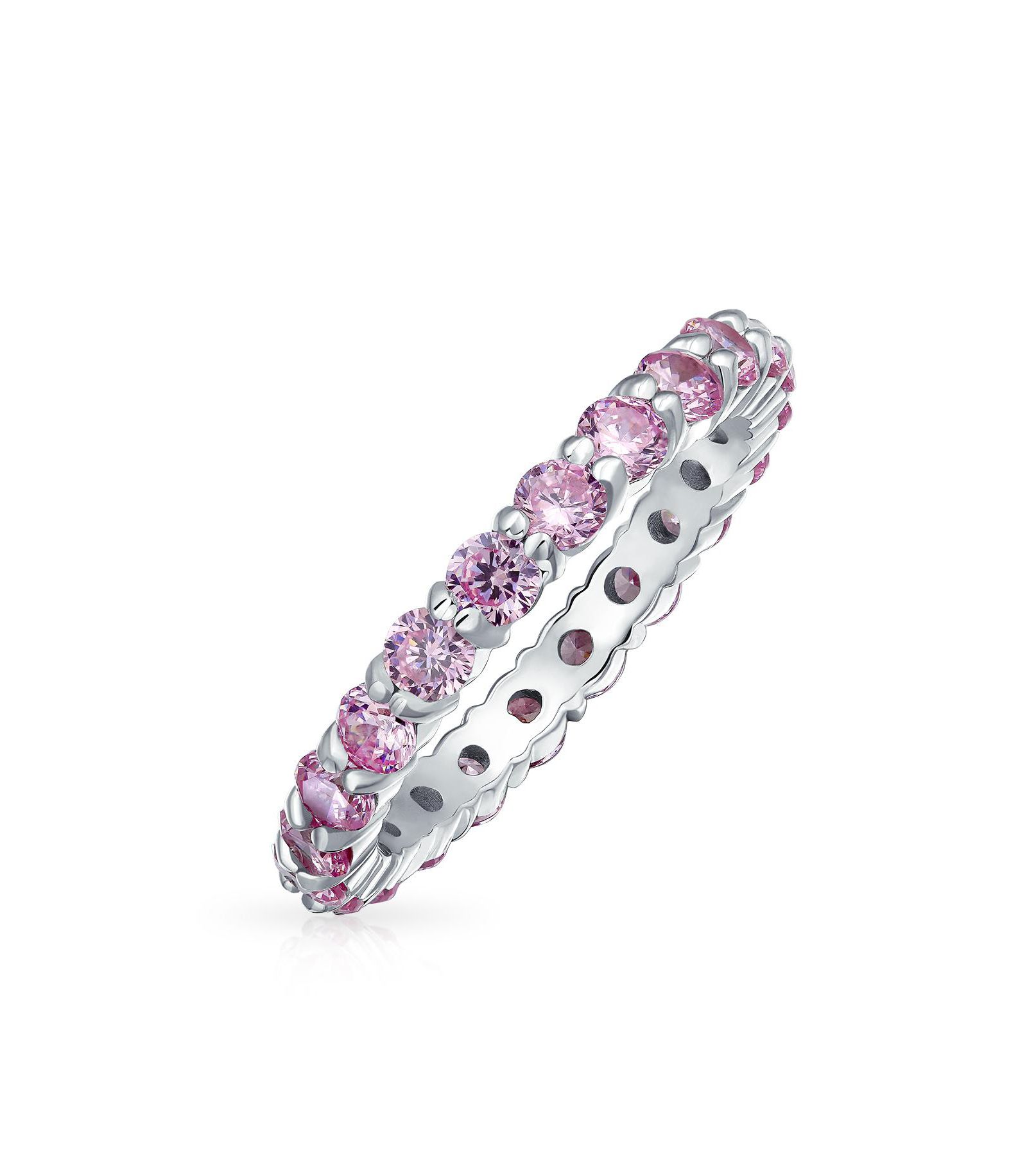 Кольцо-band Bling Jewelry Cubic Zirconia, Sterling Silver, 3MM