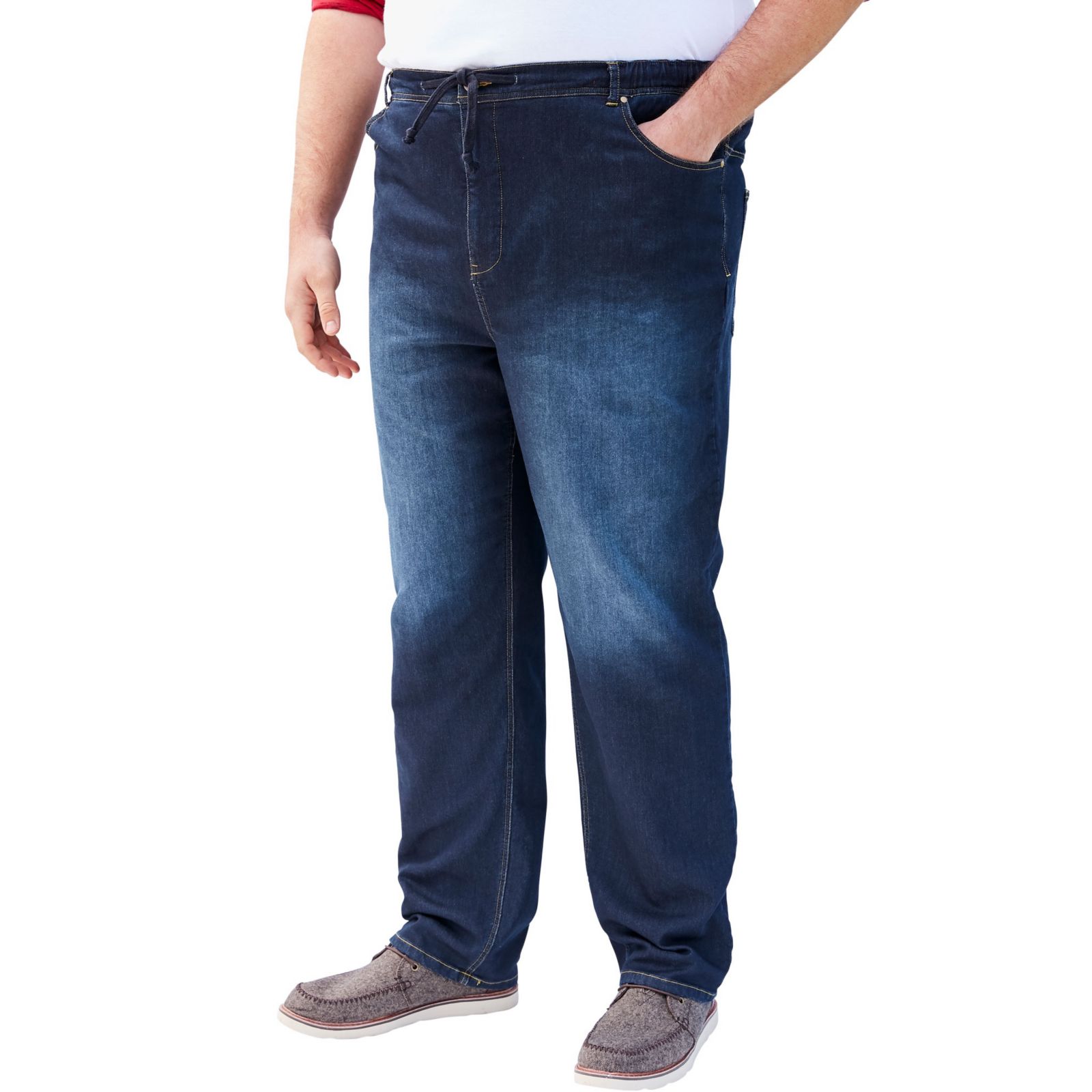 KingSize Men's 5-Pocket Relaxed Fit Denim Look Sweatpants
