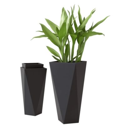 Outsunny Outdoor Planters Set of 3 - Flower Pots with Drain Holes