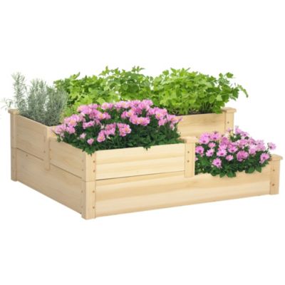 Приподнятая садовая грядка Outsunny 3 Tier Planter Box для овощей, зелени и цветов