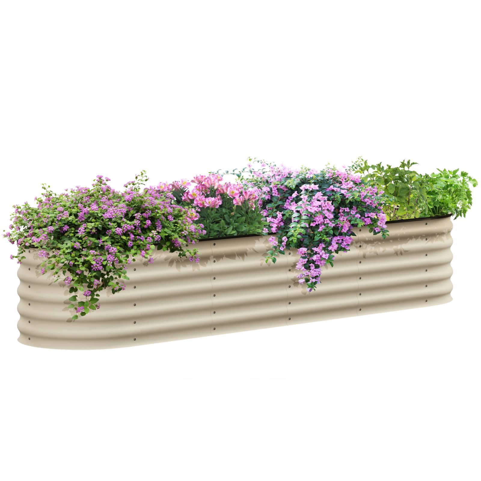 Оцинкованный приподнятый короб для сада Outsunny, 7.9' x 2' x 1.4'