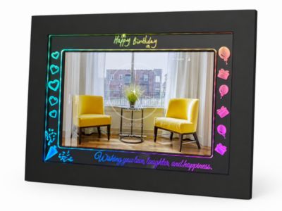 Eco4life 10.1 Inch Digital Picture Frame, Ideal Birthday Gift for Women - RGB Lighting, LCD Touch Screen, App Photo & Video Sharing, 16GB Memory