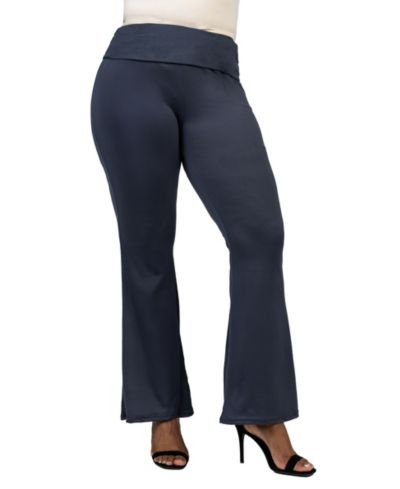 24seven Comfort Apparel Plus Size брюки клеш с откидным поясом