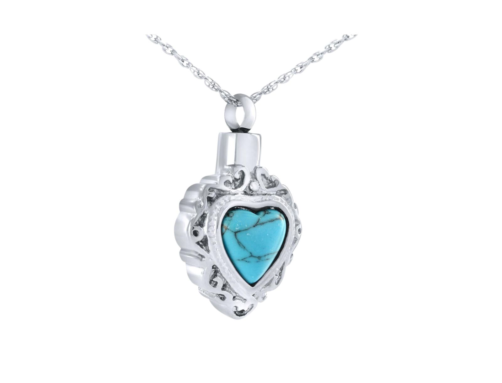 Stainless Steel Heart Cremation Pendant Necklace