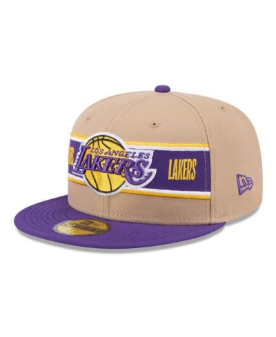 Мужская кепка New Era Los Angeles Lakers 2024 NBA Draft 59FIFTY Fitted, Tan/Purple