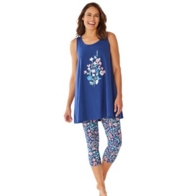 Dreams & Co. Women's Dreams and Co. Scoopneck Tank and Capri Legging PJ Set