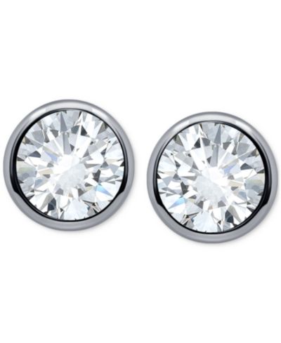Серьги-гвоздики Giani Bernini Cubic Zirconia Solitaire в Sterling Silver или 18k Gold Over Sterling Silver
