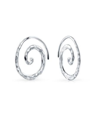 Bling Jewelry Spirtual Labyrinth Spiral Hoop Earrings .925 Sterling Silver