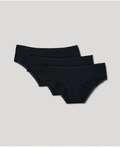 Pact Women's Organic Cotton Lace Cheeky Hipster 3-Pack